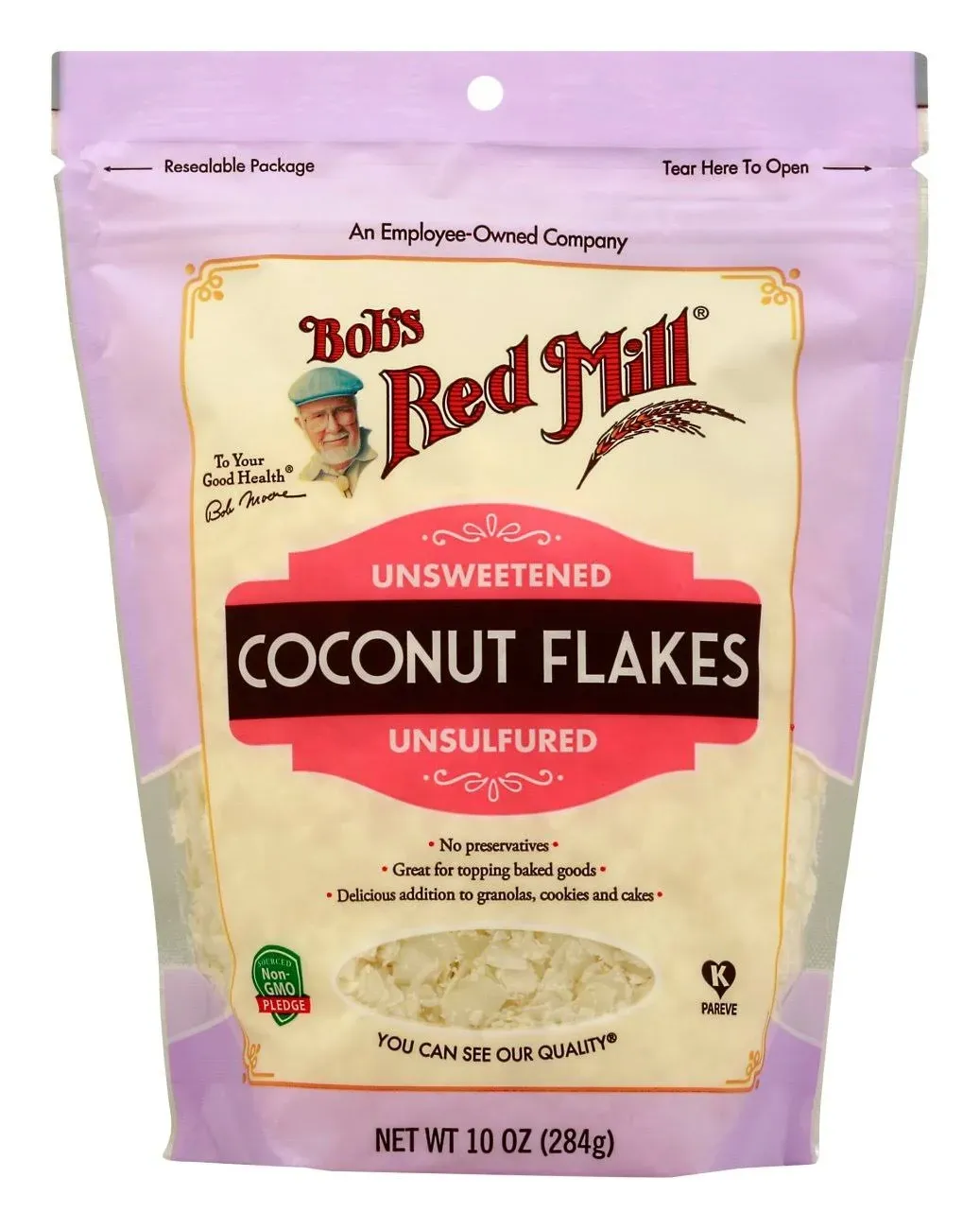 Bobs Red Mill Coconut Flakes, Unsweetened, Unsufured - 10 oz