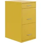 Hirsh Industries Space Solutions 18" D 3 Drawer Metal Organizer File Cabinet Yellow/Goldfinch