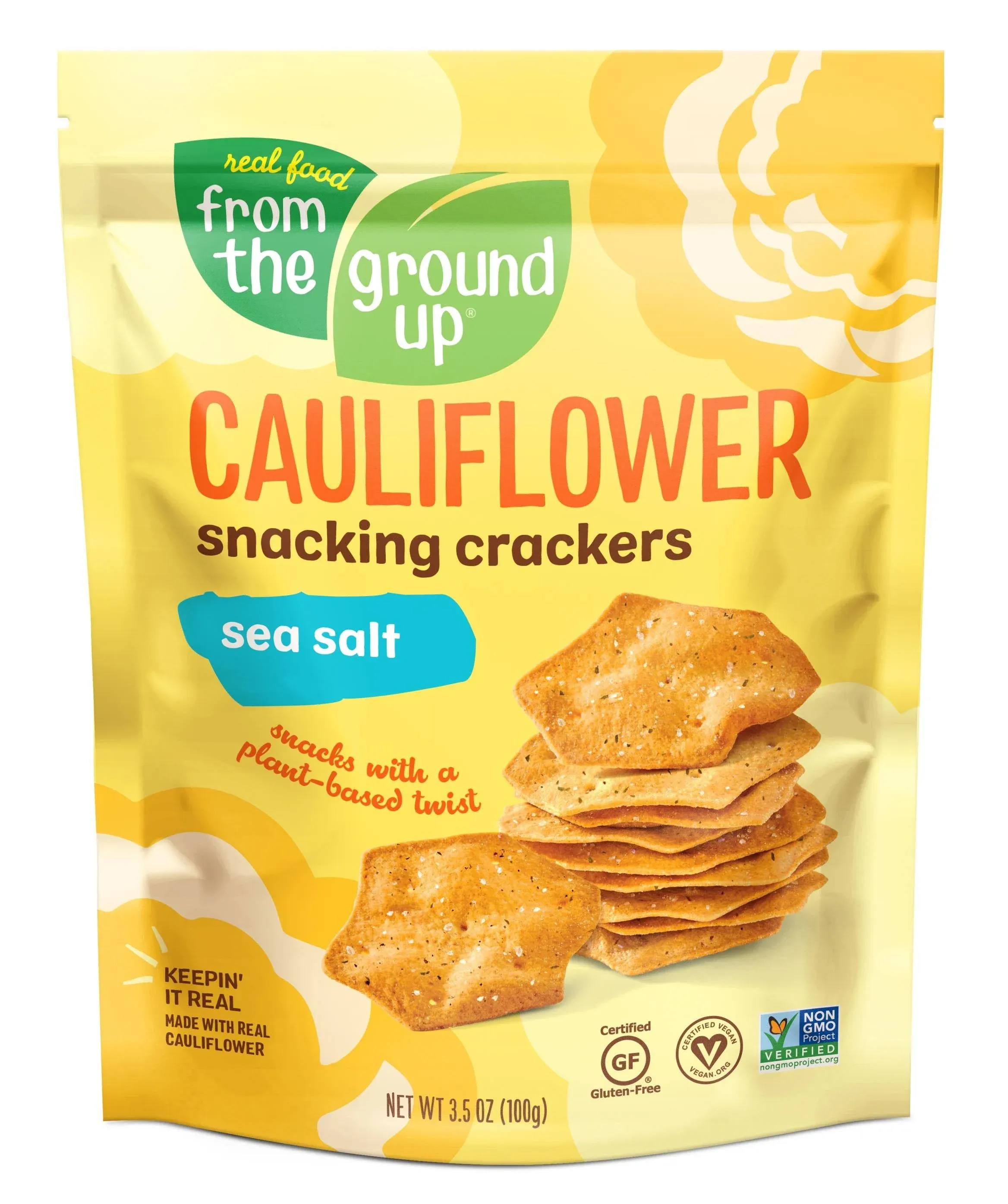 From The Ground Up Snacking Crackers, Cauliflower, Sea Salt - 3.5 oz