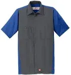 Red Kap SY20 Crew Shirt - Short Sleeve - Charcoal/Royal Blue - XL