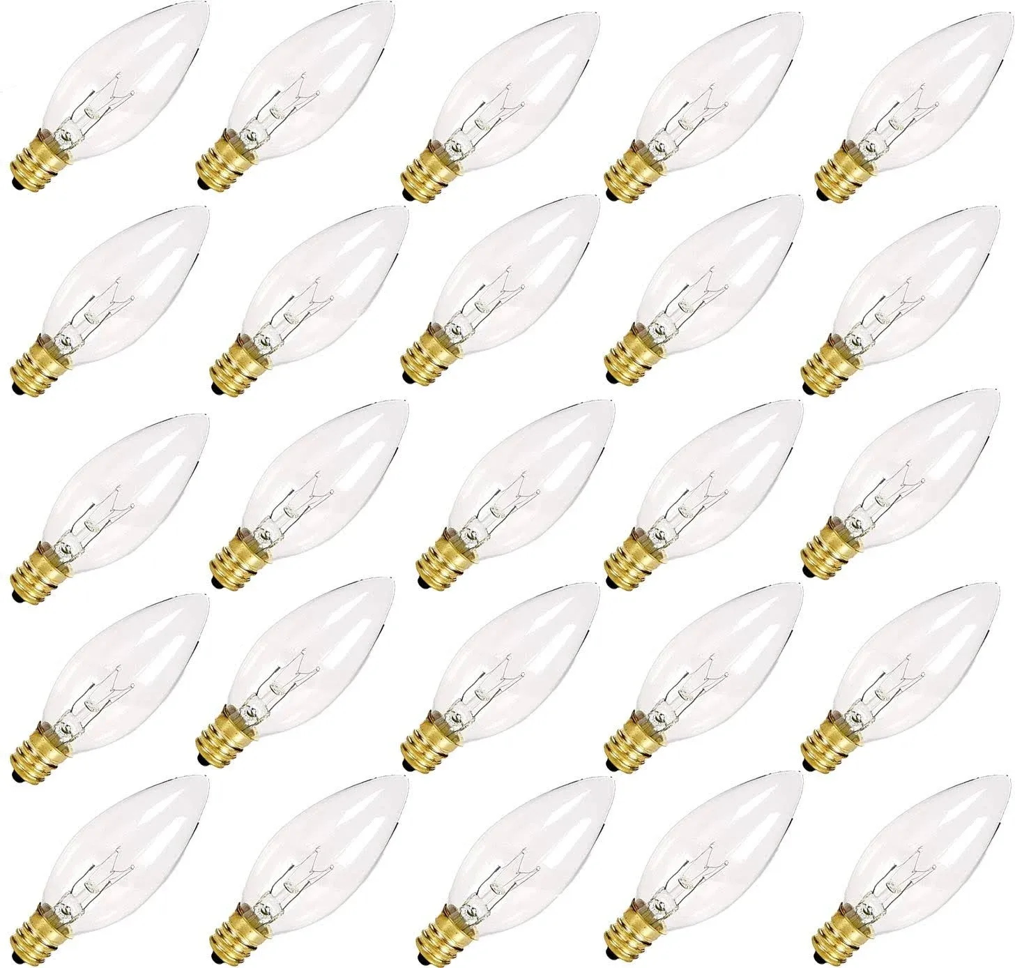 goothy Clear Torpedo Tip Replacement lights Bulbs 7 Watt C26 Incandescent Bulbs UL Listed for Electric Window Candle Lamps