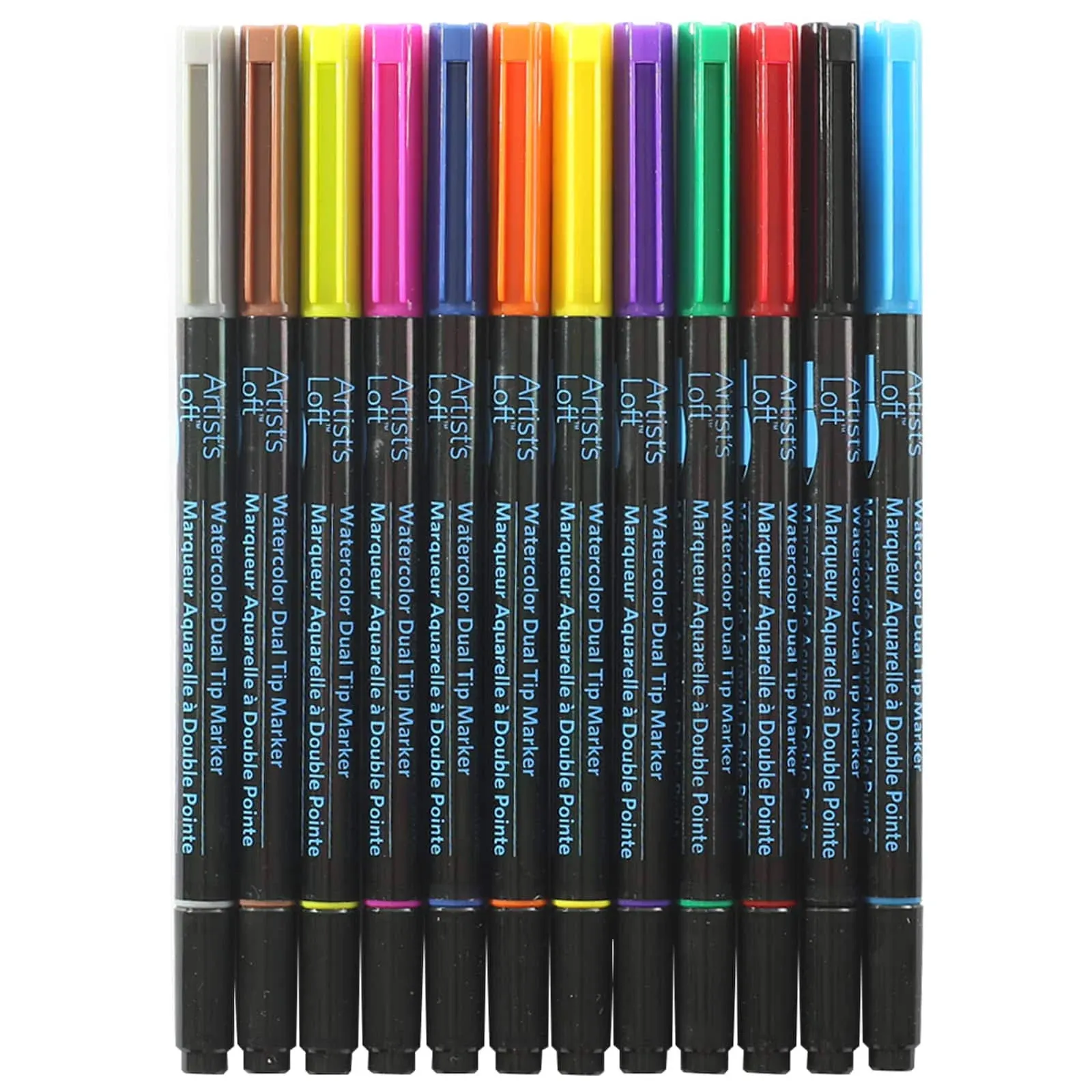 Artist's Loft Watercolor Dual Tip Markers, 12 Colors