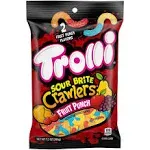 Trolli Sour Brite Crawlers Candy,Fruit Punch Flavored Sour Gummy Worms,7.2 Ounce