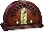 ClearClick Classic Vintage Retro Style AM/FM Radio with Bluetooth - Handmade Wooden Exterior