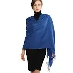 RIIQIICHY Scarfs for Women Winter Blue Pashmina Shawls and Wraps for Evening Dresses Warm Large Scarves Wedding Shawl