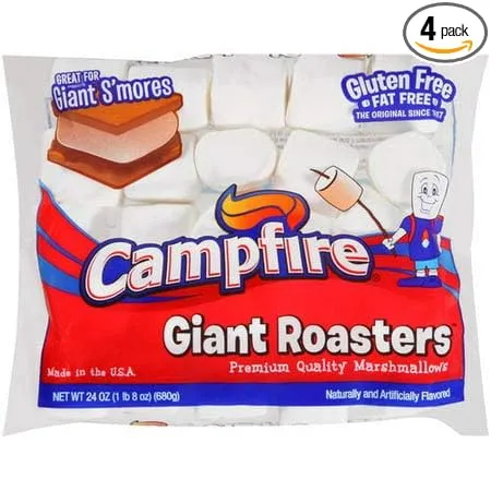 (4 Pack) Campfire Giant Roasters Premium Quality Marshmallows Great for Giant S'mores, 24 oz