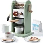 Dorjee Kids Coffee Maker Playset with Grinder, Play to Learn Coffee Making Routi