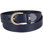 TOMMY HILFIGER Signature logo leather women&#039;s jean belt - Navy blue -MEDIUM