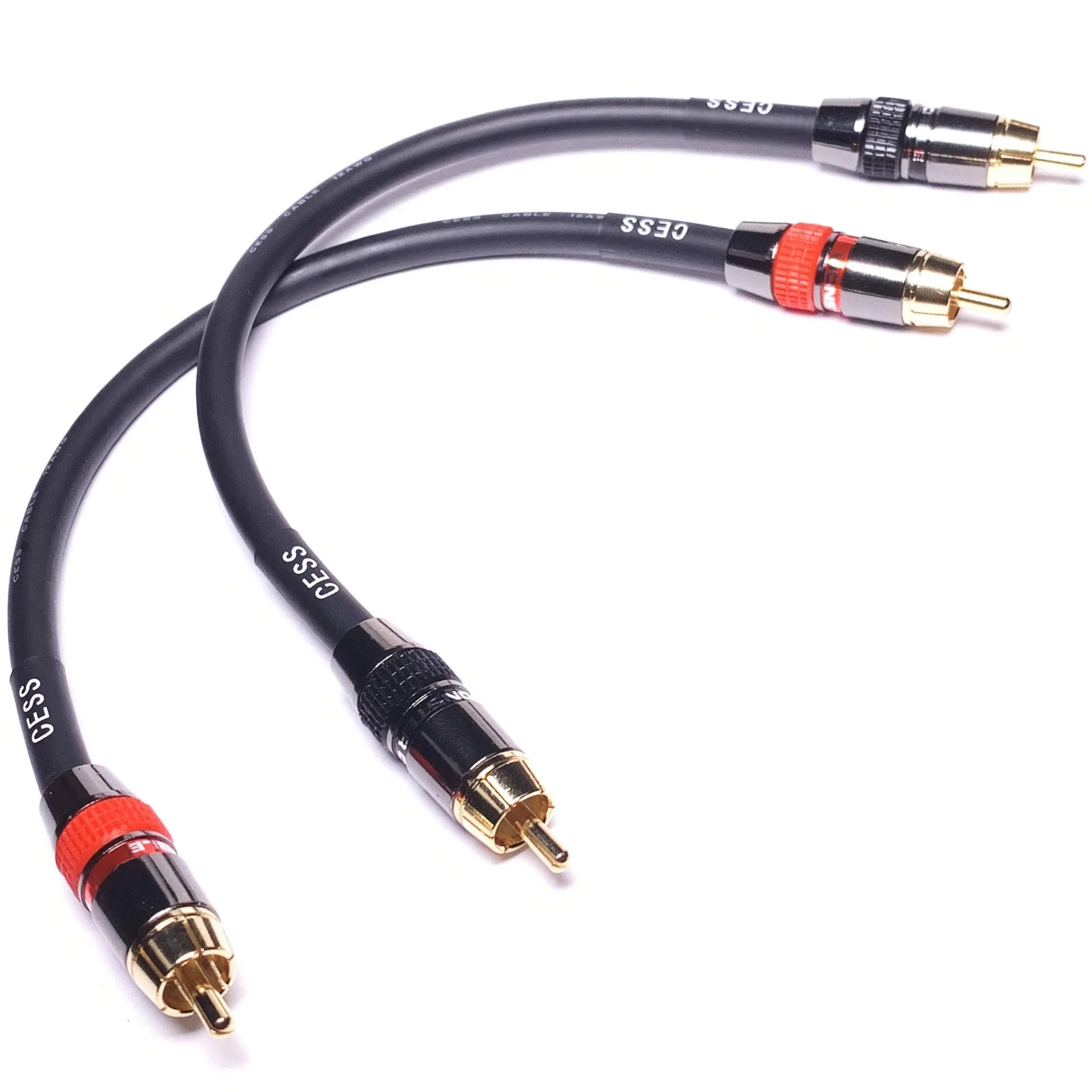 CESS-163-8i Low Noise 12 Gauge Premium RCA Audio Line Patch Cable (8 inches)