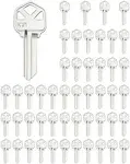 QWORK Blank Key Blanks, Pack of 50 Copper Structures Key for (KW1) Kwikset, New Blank Uncut Metal Key