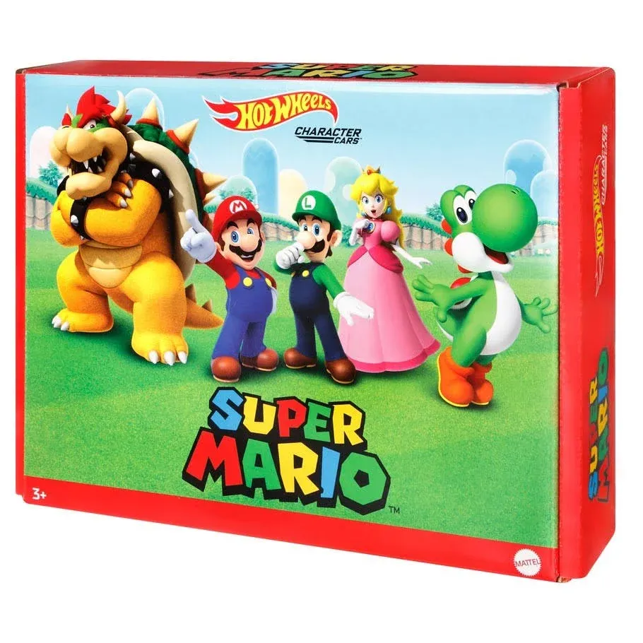 Super Mario Hot Wheels Mattel Character Cars 5-Pack NEW 1:64 Scale Toy Vehicles