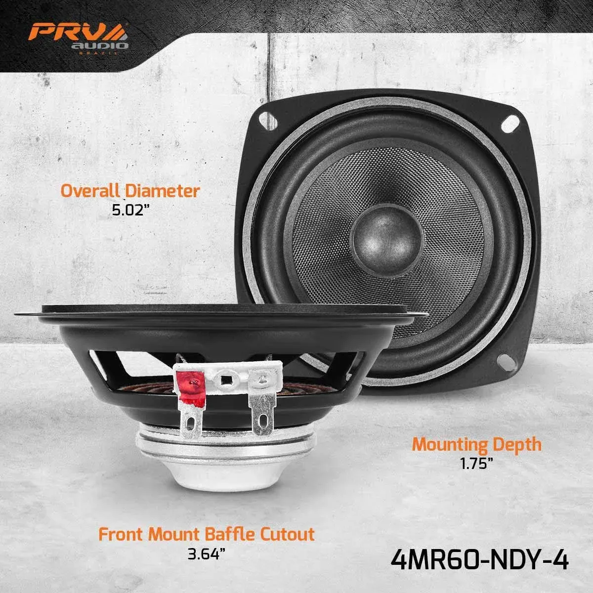 PRV Audio 4MR60-NDY-4 4" Neodymium Midrange Speaker 4 Ohms