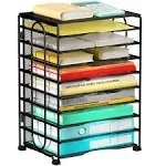 10-Tier Desktop File Sorter Desk Organizer Letter Tray Paper Organizer for Desk,