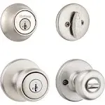 Kwikset 690TS Chrome Tylo Smartkey Single Cylinder Knobset &amp; Deadbolt Combo Pack