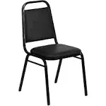 Flash Furniture Hercules Series Trapezoidal Back Stacking Banquet Chair in Black Vinyl - Black Frame