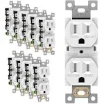 ENERLITES Duplex Receptacle Outlet, Tamper-Resistant Electrical Wall Outlets, Residential Grade, 3-Wire, Self-Grounding, 2-Pole,15A 125V, UL Listed, 61580-TR-W-10PCS, White (10 Pack)