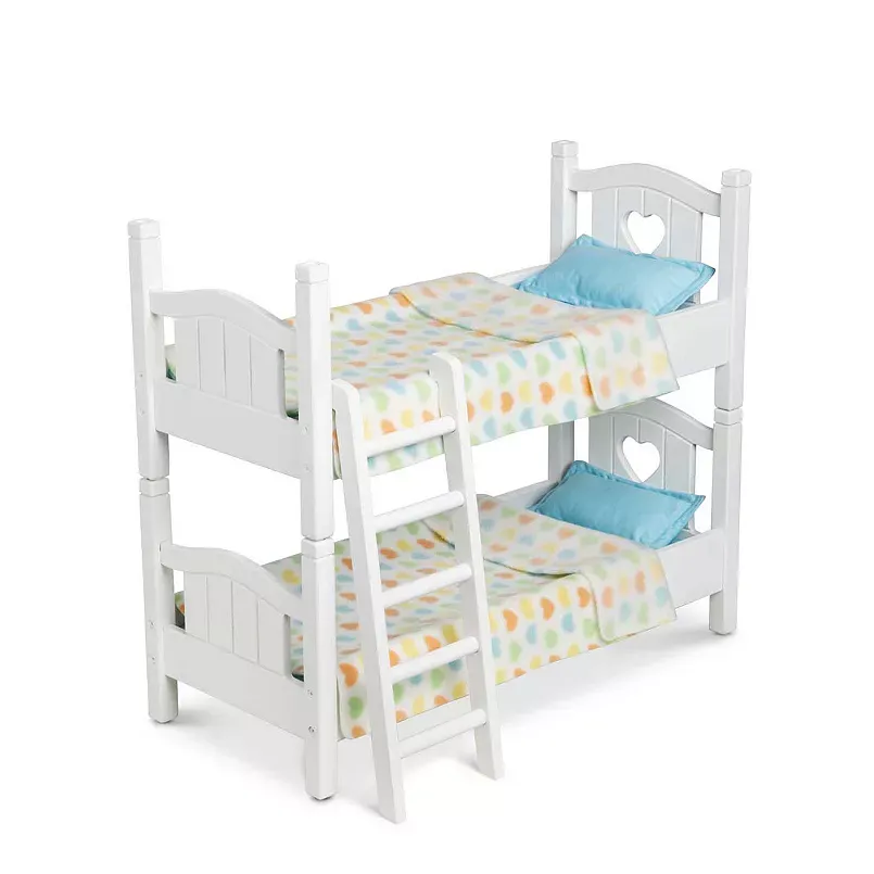 Melissa & Doug Mine to Love Wooden Play Bunk Bed for Dolls, Stuffed Animals - White