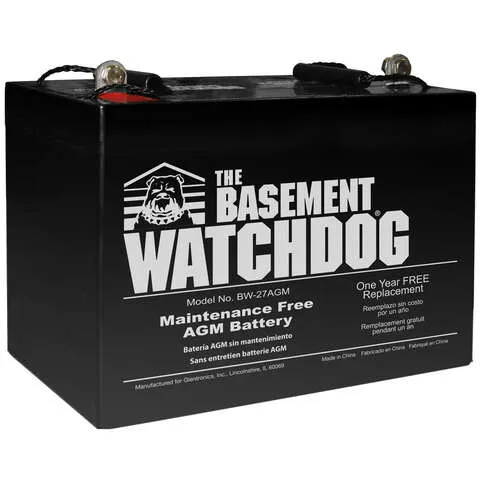 The Basement Watchdog 9 in. H X 10-1/4 in. W X 6-1/2 in. L Maintenance Free Battery For BW-27AGM