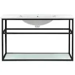 Pierre 36 Single Metal Frame Open Shelf Bathroom Vanity Default Title