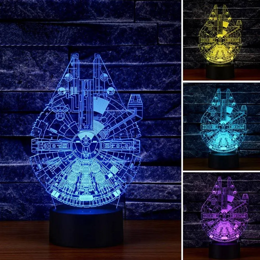 Illusion Star Wars Millennium Falcon Lamp, 3D Light Experience