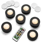 Under Cabinet Lighting Black Set of 6 - Wireless Remote Controlled Dimmable A...