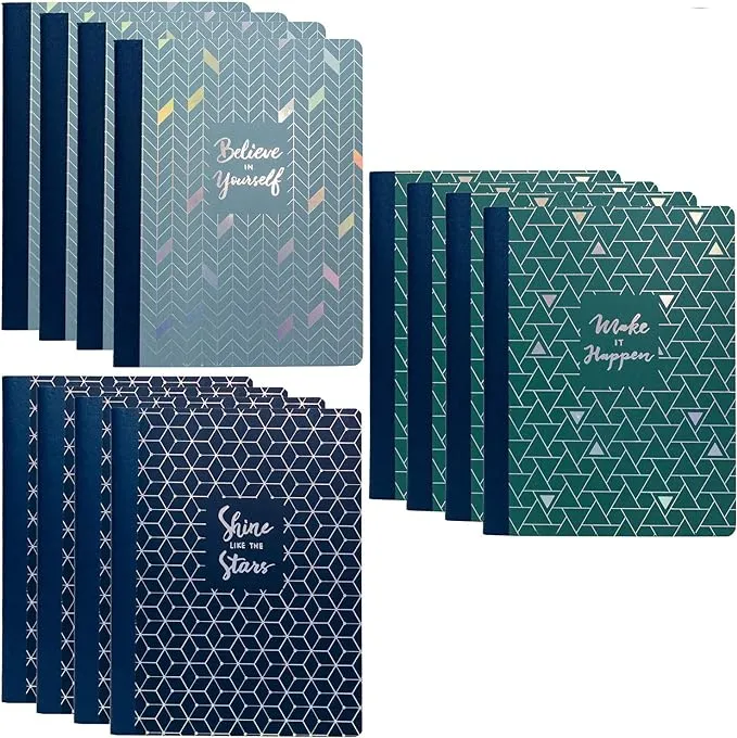 Pukka Pad, Composition Notebooks - 3 Pack of Journals Featuring 140 Pages of College Ruled 80GSM Paper with Sturdy Cover Stock - 9.75 x 7.5in - Glee