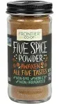 Frontier Co-op Five Spice Seasoning, 1.92 Ounce, Cinnamon, Fennel Seed, Cloves, Star Anise & White Pepper, Non GMO, Kosher