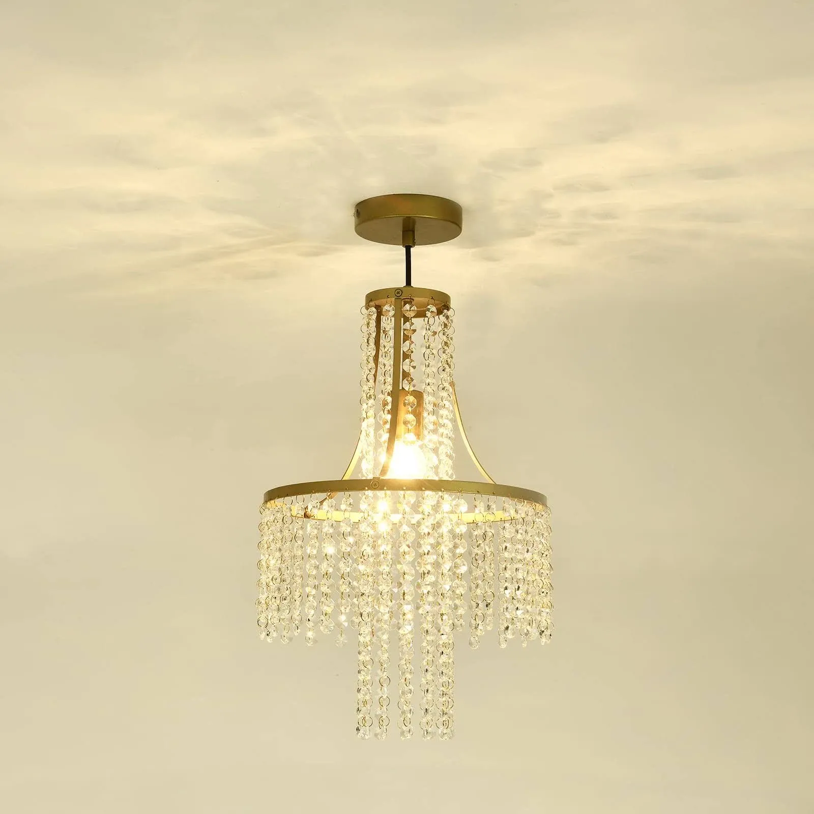 Albalux Modern Crystal Chandelier Ceiling Lighting Fixtures, 1-Light Luxury ...