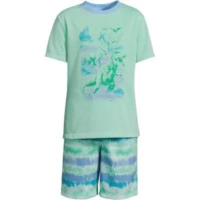 Boys Lands' End Short Sleeve Tee and Shorts Pajama Set