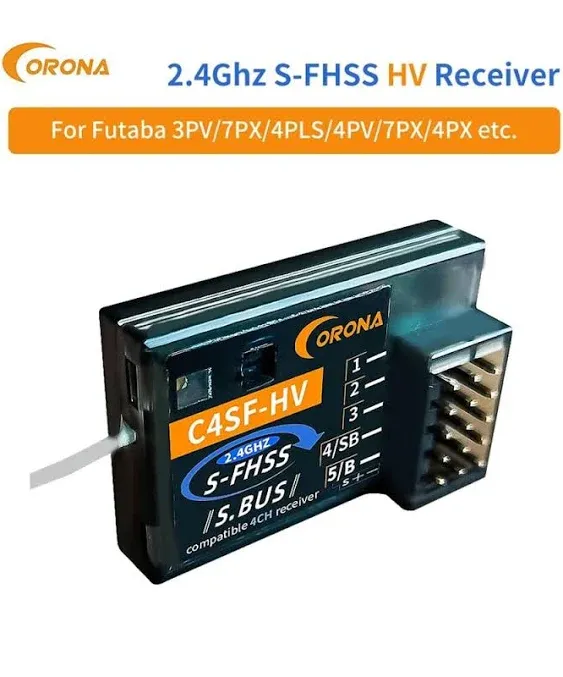 Corona C4SF 2.4G Receiver Transmitter S-FHSS 4CH Compatible for Futaba SBUS 7PX 4PX 3PV 4PLS 4PV etc.