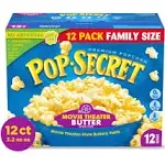 Pop Secret Movie Theater Popcorn, Butter (3.2 oz, 12 ct)