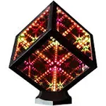 Hypercube Nano Infinity Cube LED Light with Stand - 5.5-inch Sound Reactive Portable Table Desktop Lamp, RGB App-Enabled Multicolor Decorative