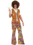 fun shack Flared Trousers Hippie Costume Men's 60s Fancy Dress for Men's