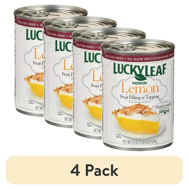 (4 pack) Lucky Leaf Premium Lemon Fruit Filling or Topping, 22oz Can