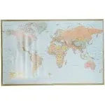 QuickStudy World Map Laminated Poster, 50&#034; x 32&#034;