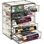 Sorbus Makeup and Jewelry Storage Case - 3 Large / 4 Small Drawers - Black