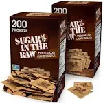 Sugar in The Raw Unrefined Sugar Made from Sugar Cane, 200 Packets/Box