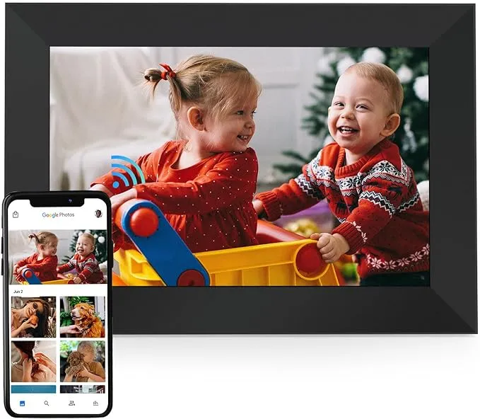 Cozyla Digital Photo Frame WiFi Smart Digital Picture Frame Free Unlimited Storage Share Photo with Family and Friend via App Email Google Photos Instagram Web Browser Photo Frame Electronic 10.1 Inch