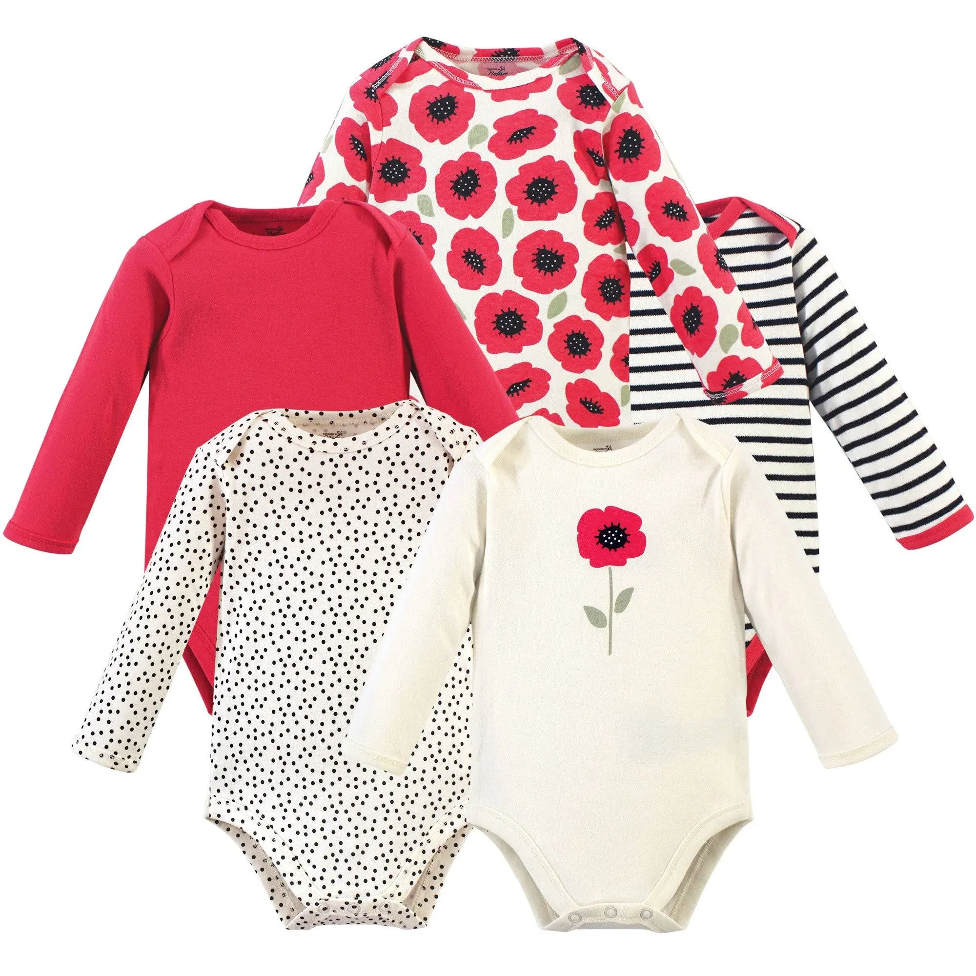 Touched by Nature baby-girls Organic Cotton Long-Sleeve Bodysuits