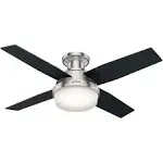 44 in. Ceiling Fan with Light Kit and Remote in Brushed Nickel