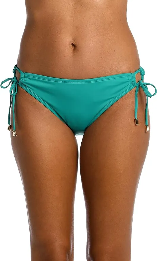 La Blanca Island Goddess Side Tie Hipster Bottom - Emerald - Size 6 - Women's Swimwear