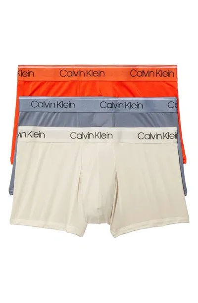 Calvin Klein Men's 3-Pack Microfiber Stretch Low-Rise Trunks