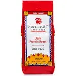 Puroast Low Acid Coffee , Ground Coffee , French Roast , Dark Roast , Certified Low Acid Coffee , pH 5.5+ , Gut Health , 2.2 LB , Higher Antioxidant , Smooth for Espresso, Cold Brew & Iced Coffee