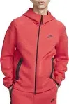 Nike Men's Tech Fleece Full-Zip Windrunner Hoodie, Medium, University Red