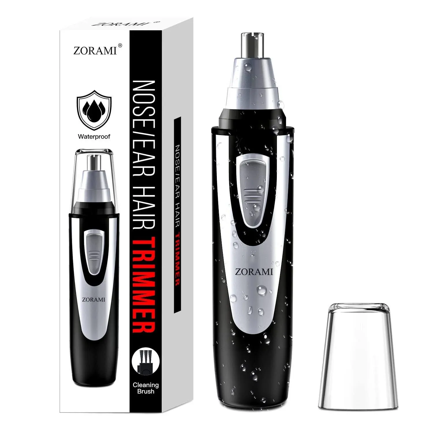 ZORAMI Ear and Nose Hair Trimmer clipper - 2022 Professional Painless Eyebrow & Facial Hair Trimmer for Men Women, Battery-Operated Tri