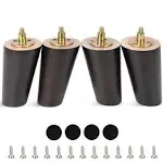 CtopoGo Wooden Solid Wood Round Furniture Legs Set of 4 Mid-Century Modern Sofa Replacement Parts Couch Bed Coffee Chair