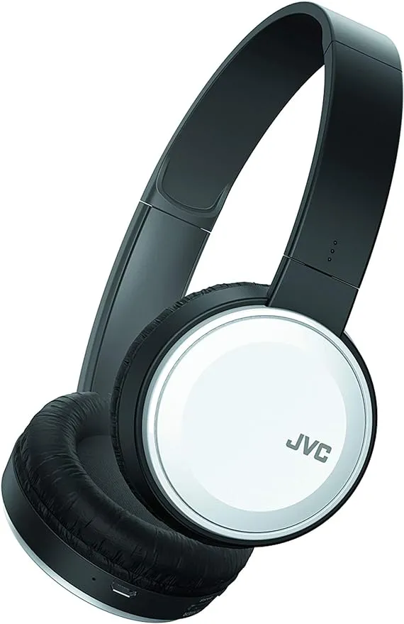 JVC Wireless Lightweight Flat Foldable On Ear Bluetooth Wireless Headband with Mic, White (HAS190BTW)