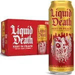 Liquid Death Iced Black Tea, Rest in Peach - 19.2 fl oz