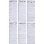 6-Pack Magnetic Daily To Do Planner for Grocery Shopping List, 3 Designs, 3.5x9