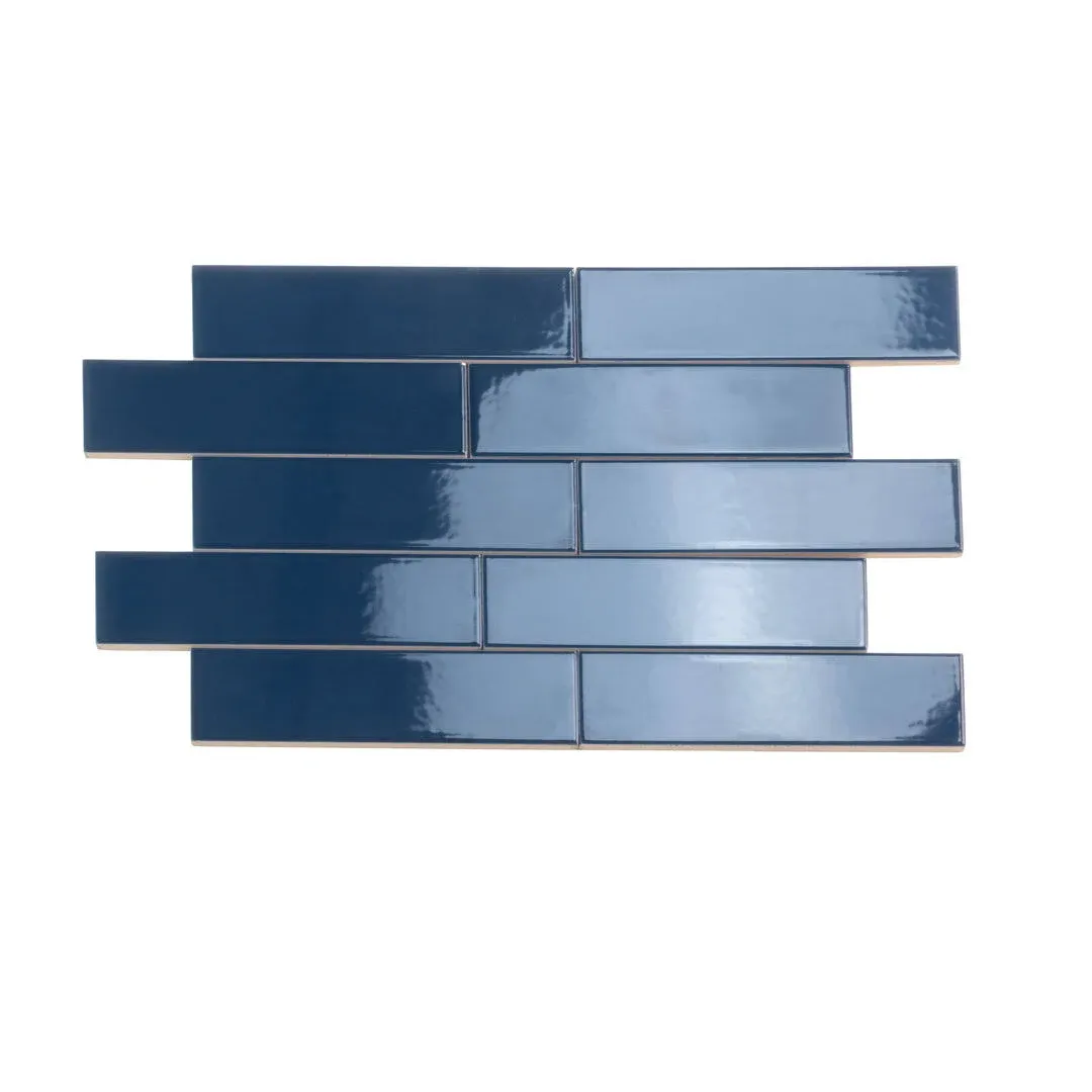 Apollo Tile 50 Pack Arte 1.97 in. x 7.87 in. Matte Blue Ceramic Subway Wall and Floor Tile (5.4 Sq ft/case) Full